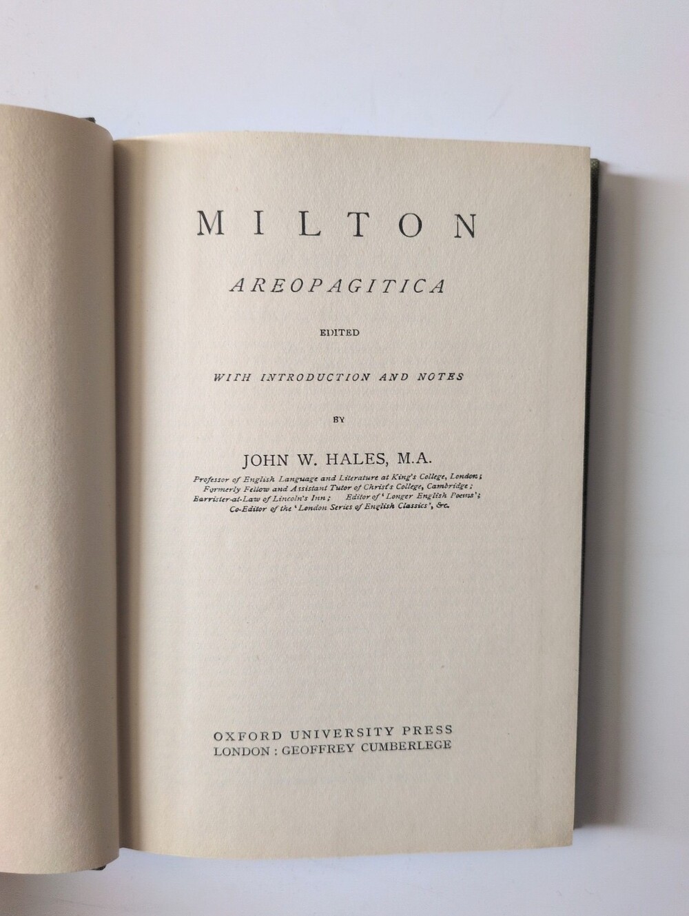 Areopagitica - John Milton - 1947